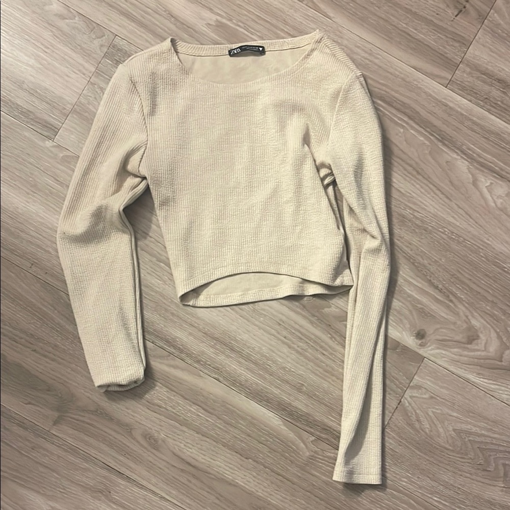Cream Long Sleeve Top